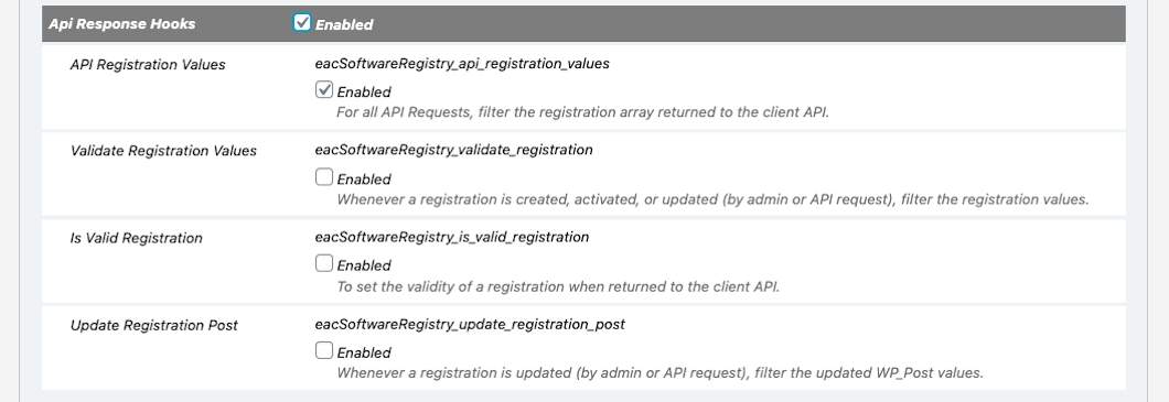 {eac}SoftwareRegistry API Response